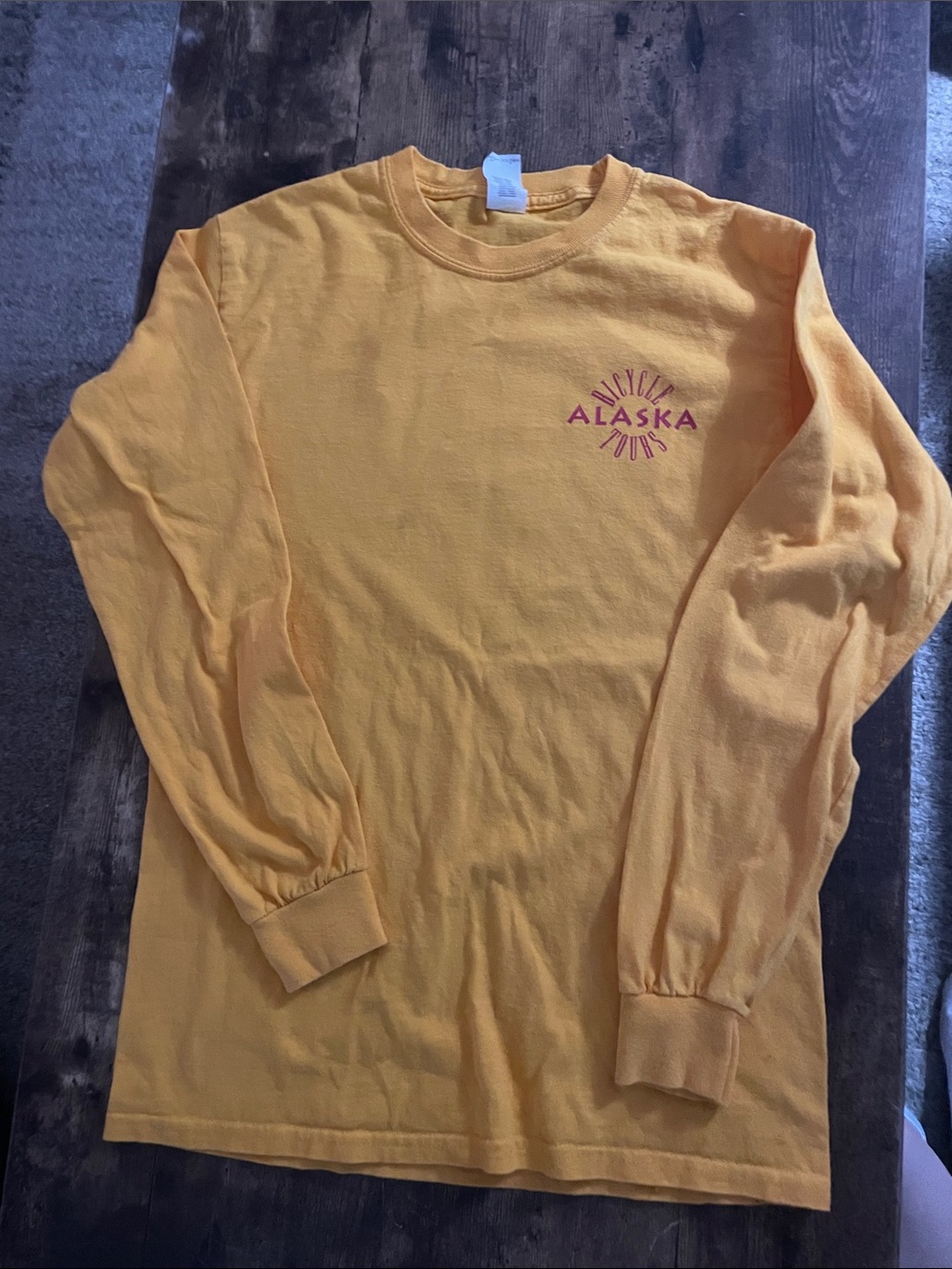 Small Men’s Orange Cotton Long Sleeve Shirt